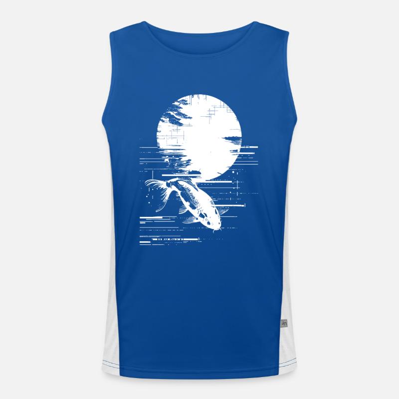 Fishing Drawing Men's Functional Contrast Tank Top 