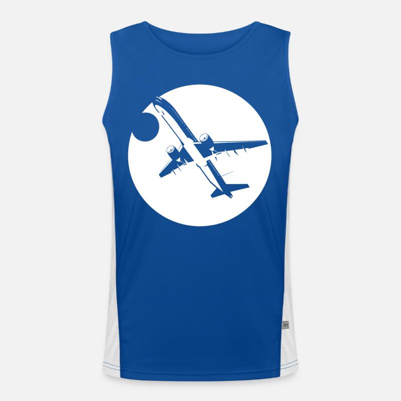 Aviator Drawing Men's Functional Contrast Tank Top 