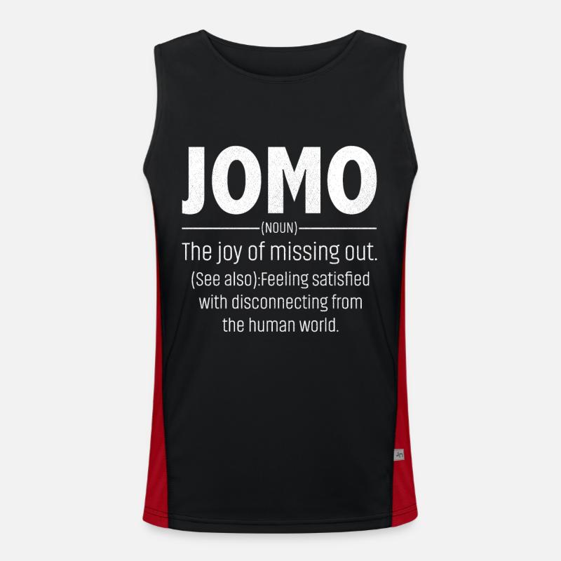 Jomo Defination Funny - Men's Functional Contrast Tank Top  - black/red
