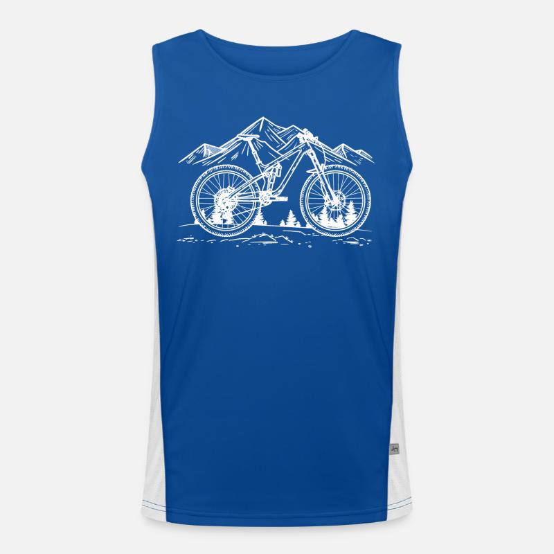Mountain Biking Drawing Men's Functional Contrast Tank Top 