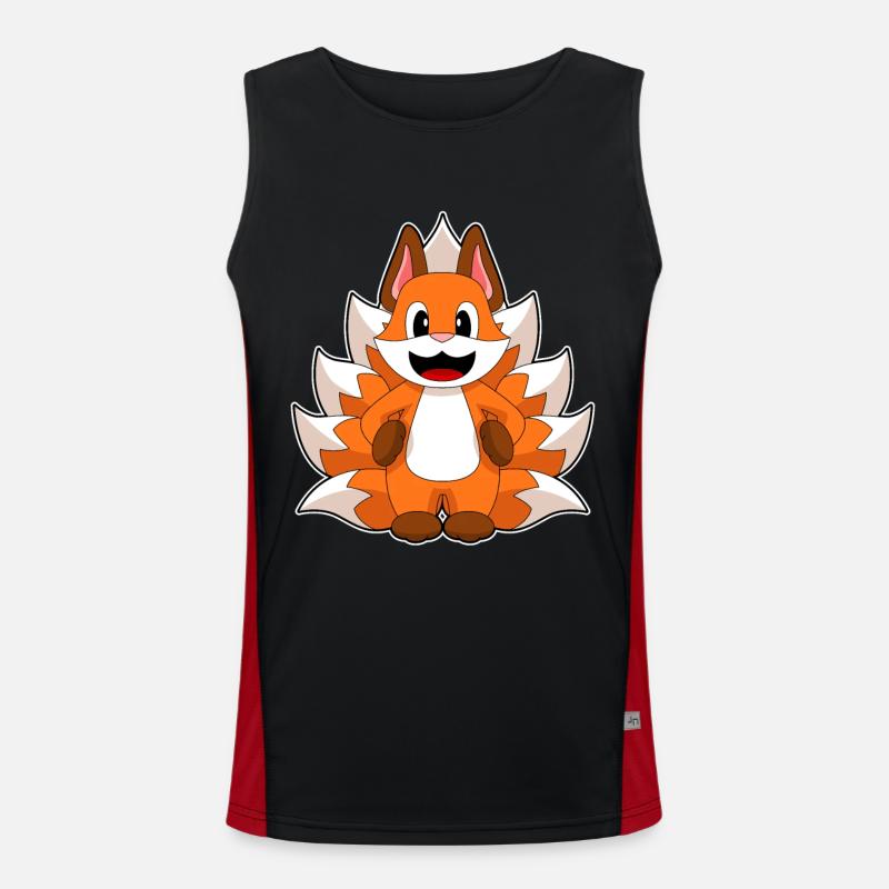 Funny Fox - Men's Functional Contrast Tank Top  - black/red