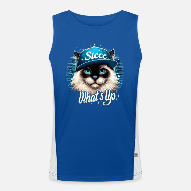 Heilige Birma Katze Birmakatze Was geht ab Geschen Funktionelles Kontrast-Tank Top für Männer 
