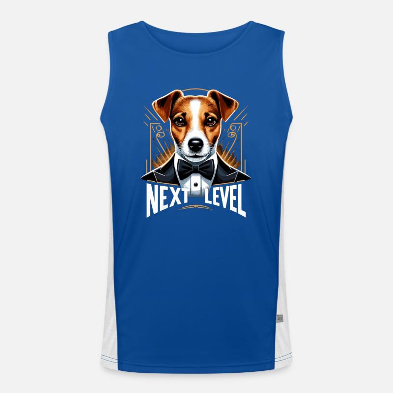Jack Russell Terrier Tuxedo Next Level Gift Men's Functional Contrast Tank Top 