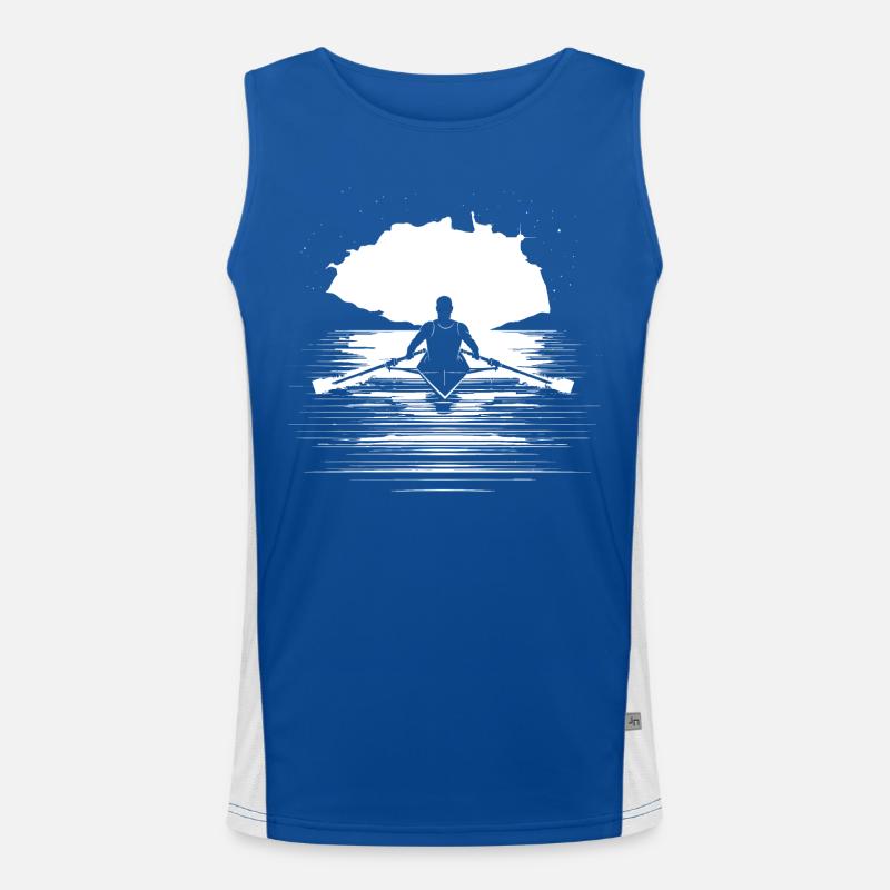 Rower Drawing Men's Functional Contrast Tank Top 