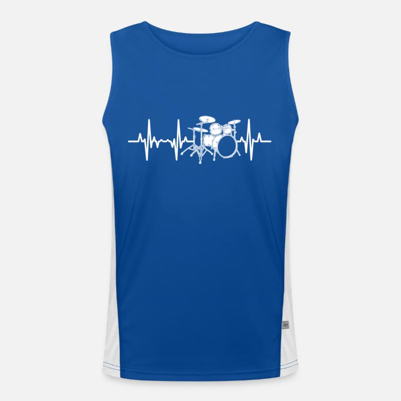 Drummer Herzschlag Funktionelles Kontrast-Tank Top für Männer 