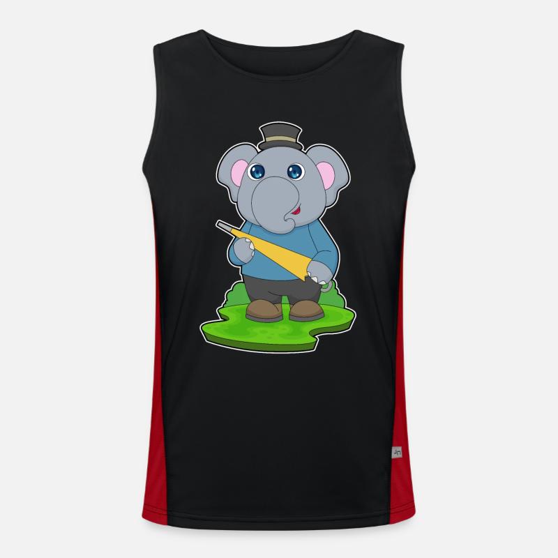 Elephant Rain Umbrella - Men's Functional Contrast Tank Top  - black/red