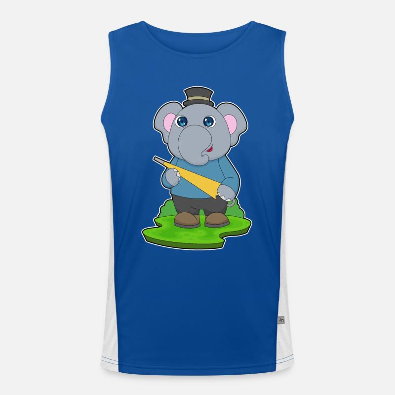 Elephant Umbrella Men's Functional Contrast Tank Top 