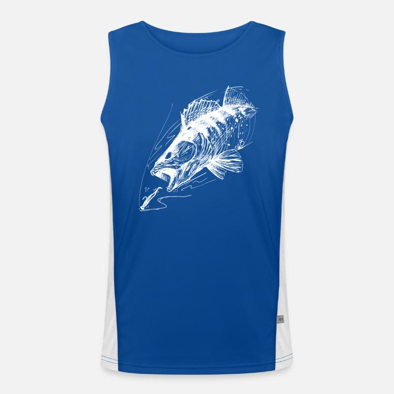 Poisson de vie ! - T-shirt de pêche Zander Attack 2 W Débardeur respirant contrasté Homme 