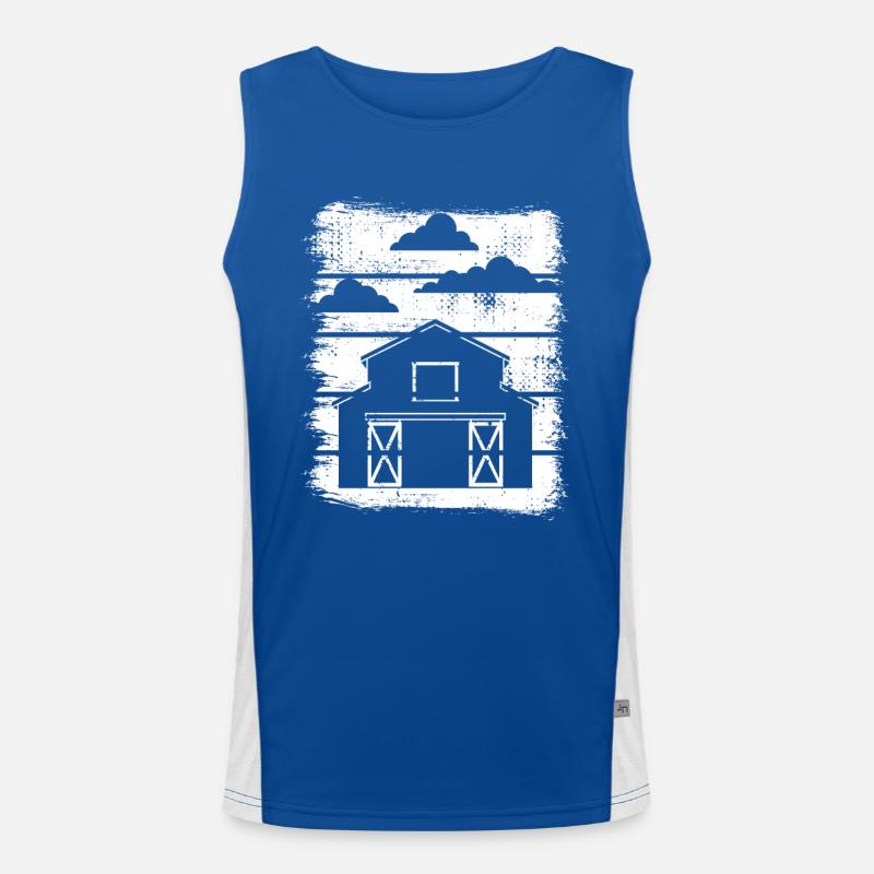 Scheune Zeichnung Funktionelles Kontrast-Tank Top für Männer 