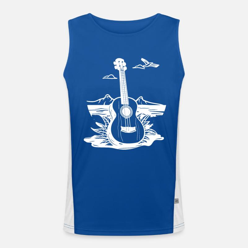 Ukulele Sketch Men's Functional Contrast Tank Top 