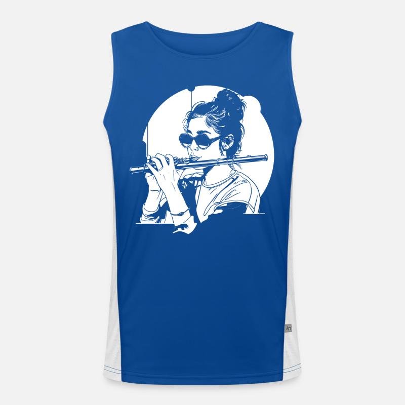 Drawing flutist Men's Functional Contrast Tank Top 