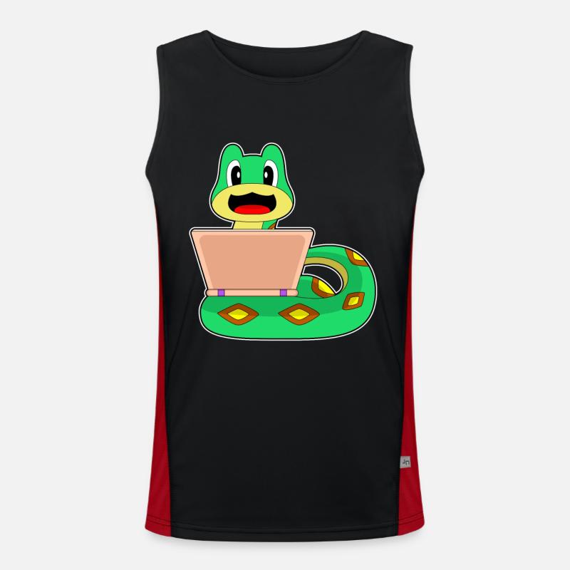 Snake Laptop - Men's Functional Contrast Tank Top  - black/red