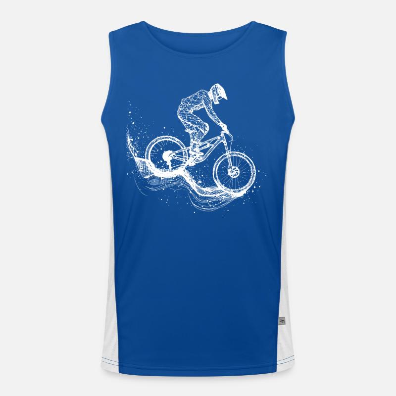 Mountainbiking Zeichnung Funktionelles Kontrast-Tank Top für Männer 