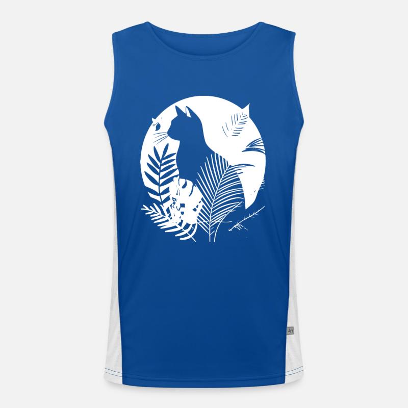 Katzen Illustration Funktionelles Kontrast-Tank Top für Männer 