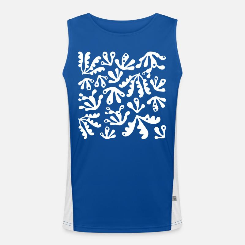 Abstrait Corail L Blanc Débardeur respirant contrasté Homme 