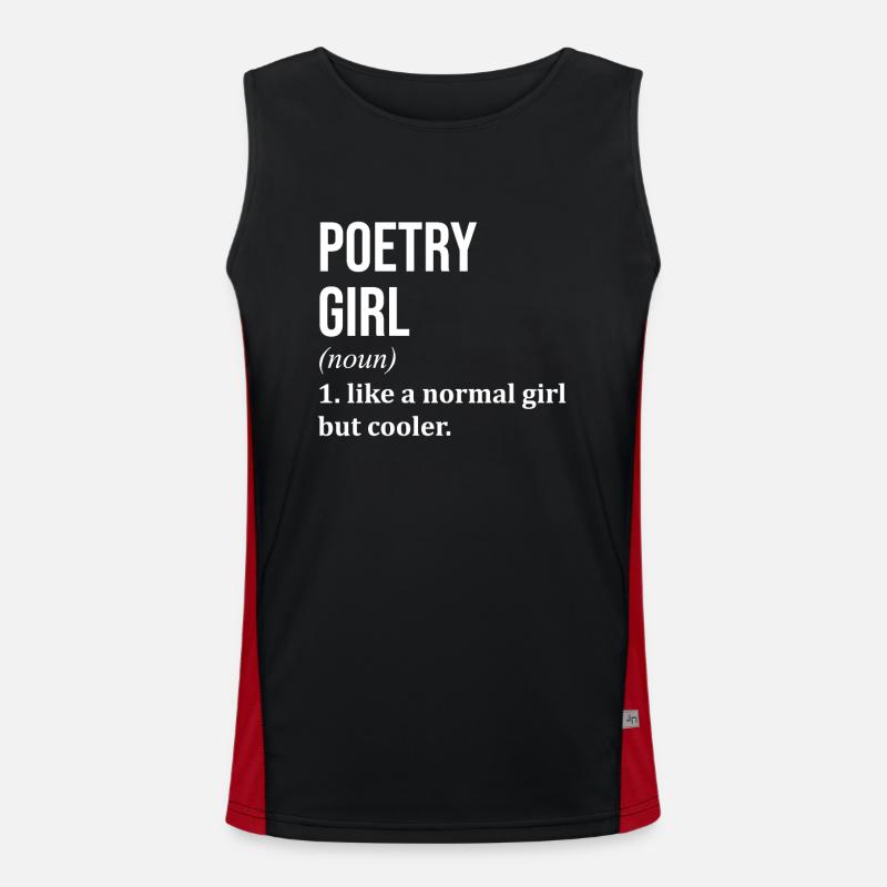 Poetry - Men's Functional Contrast Tank Top  - black/red