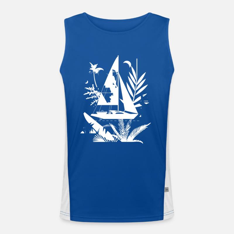 Segelboot Comic Funktionelles Kontrast-Tank Top für Männer 