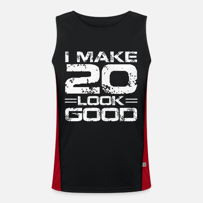 I make 20 look good - Men's Functional Contrast Tank Top  - black/red