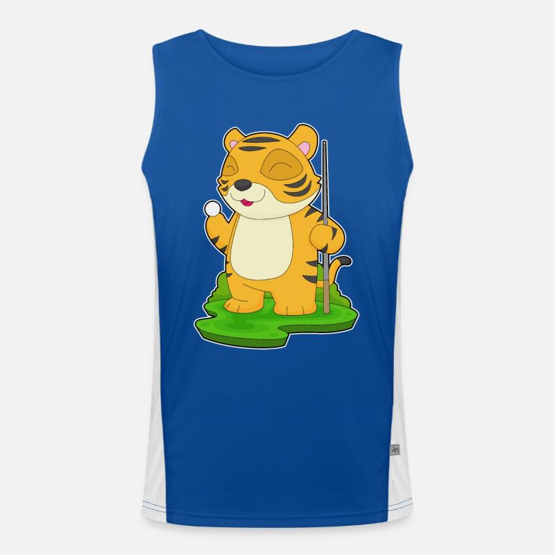 Tiger Billiard Cue Men's Functional Contrast Tank Top 