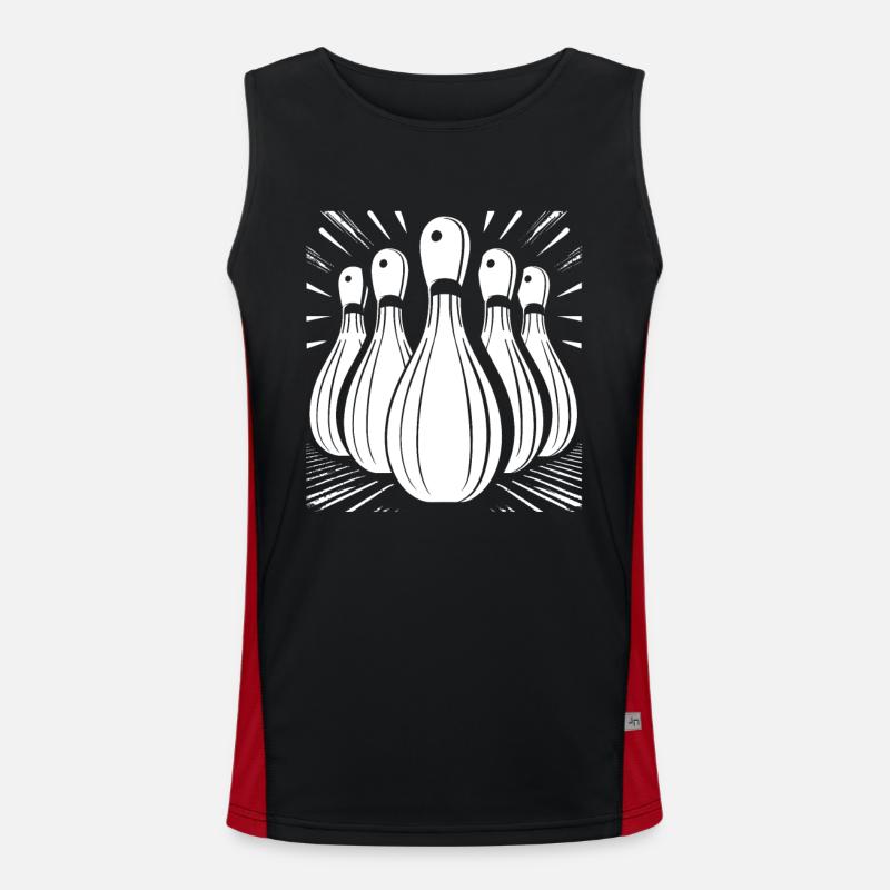 Bowling Graphics - Men's Functional Contrast Tank Top  - black/red