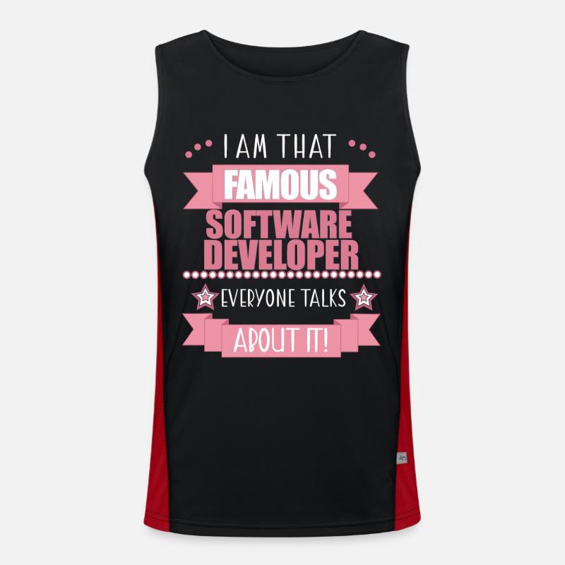 Software Developer Profession Ladies Gift Men's Functional Contrast Tank Top 