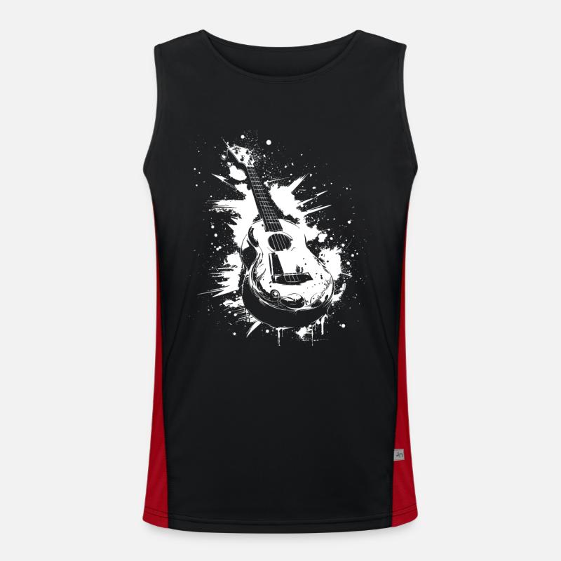 Ukulele Graffiti - Men's Functional Contrast Tank Top  - black/red