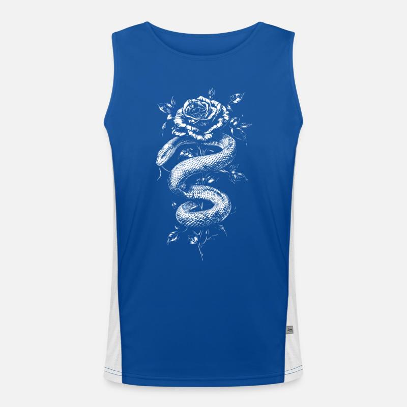 Schlange Rose Blumen Ästhetik Natter Geschenk Funktionelles Kontrast-Tank Top für Männer 
