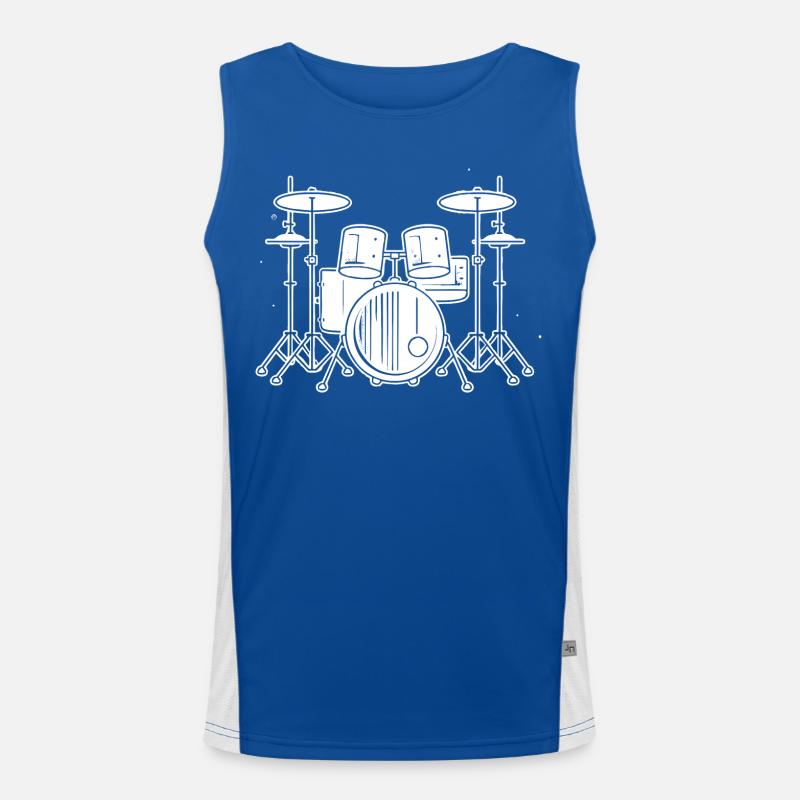 Drum Set Drawing Men's Functional Contrast Tank Top 