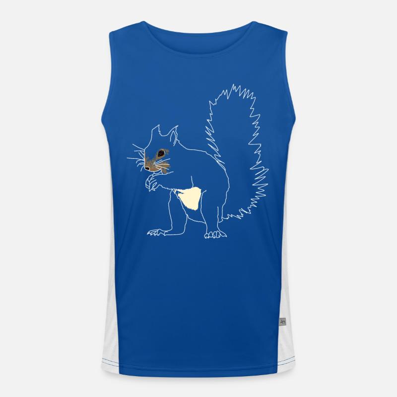 Squirrel lineart Men's Functional Contrast Tank Top 