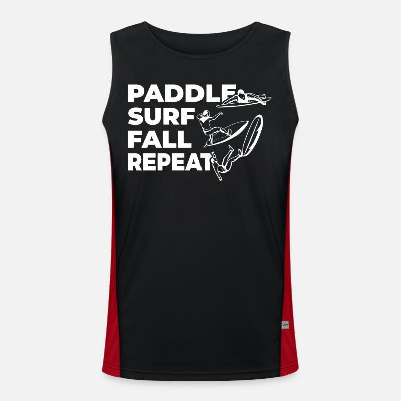 Paddle Surf Fall Repeat - Men's Functional Contrast Tank Top  - black/red
