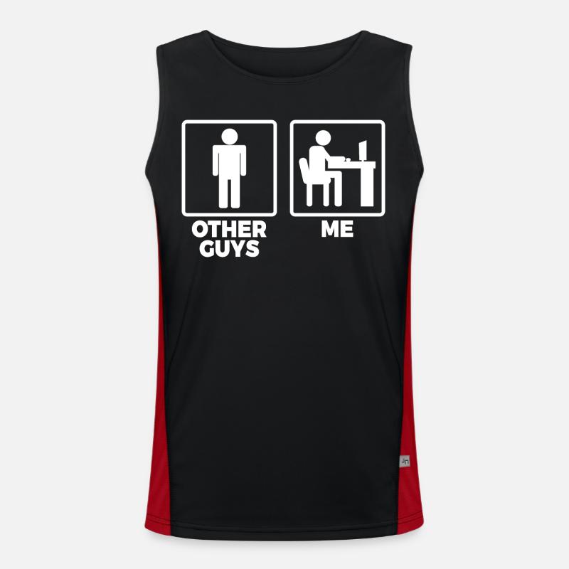 Software Engineer Stick Figures - Men's Functional Contrast Tank Top  - black/red