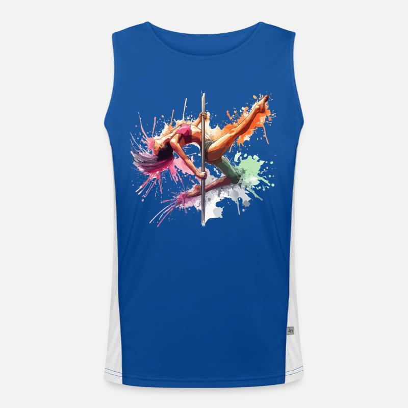 Pole Dance Couleurs Dynamiques Pole Dance Cadeau Débardeur respirant contrasté Homme 