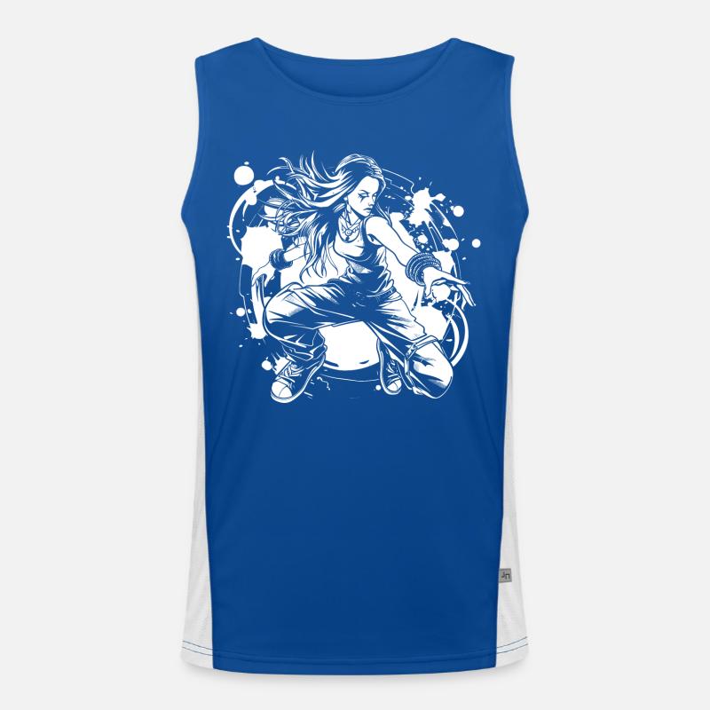 Breakdancer Mädchen Funktionelles Kontrast-Tank Top für Männer 