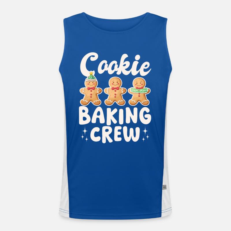 Funny Christmas Gingerbread Cookie Baking Crew Funktionelles Kontrast-Tank Top für Männer 