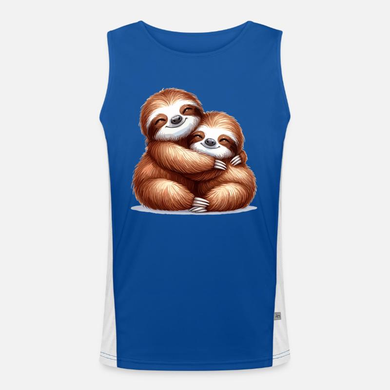 Sloths Sloth Snuggle Gift Men's Functional Contrast Tank Top 