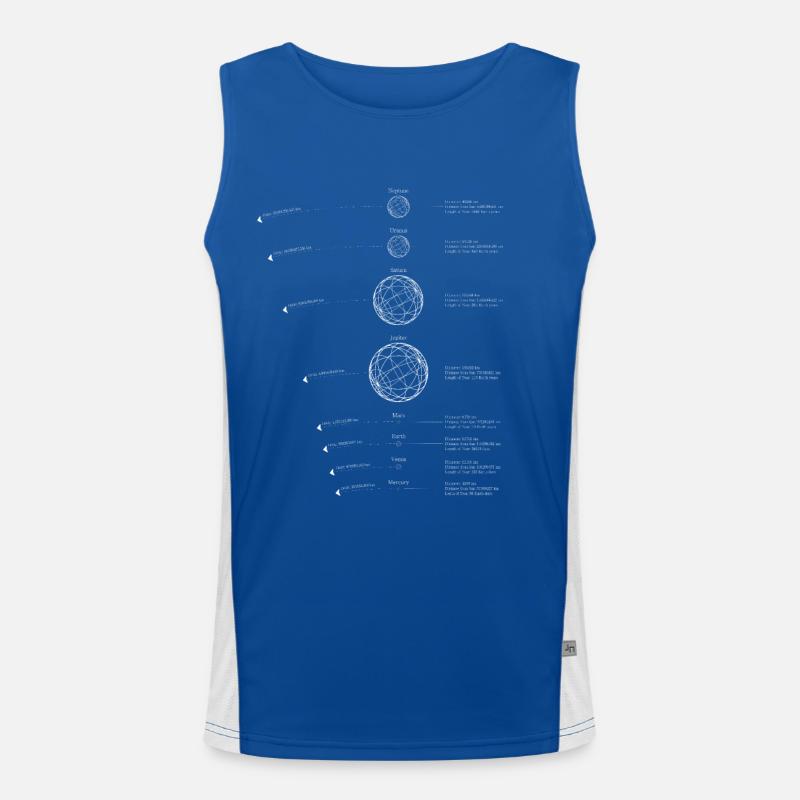 Solar System Planets | Solar System Graphic Men's Functional Contrast Tank Top 