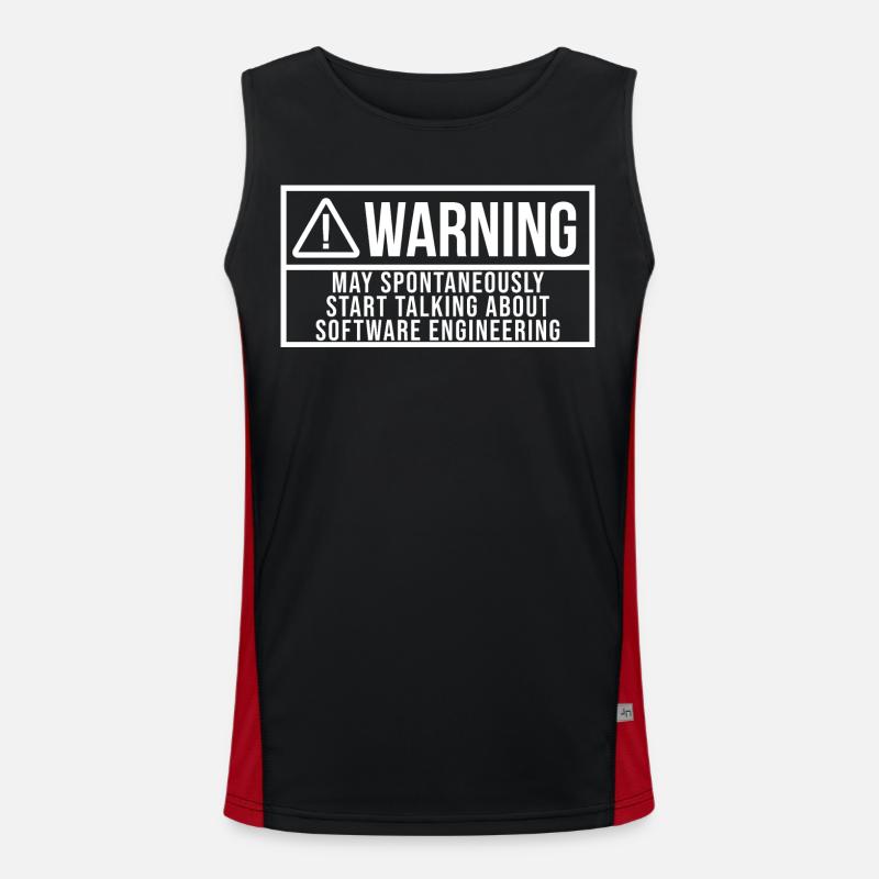 Software Engineer - Men's Functional Contrast Tank Top  - black/red