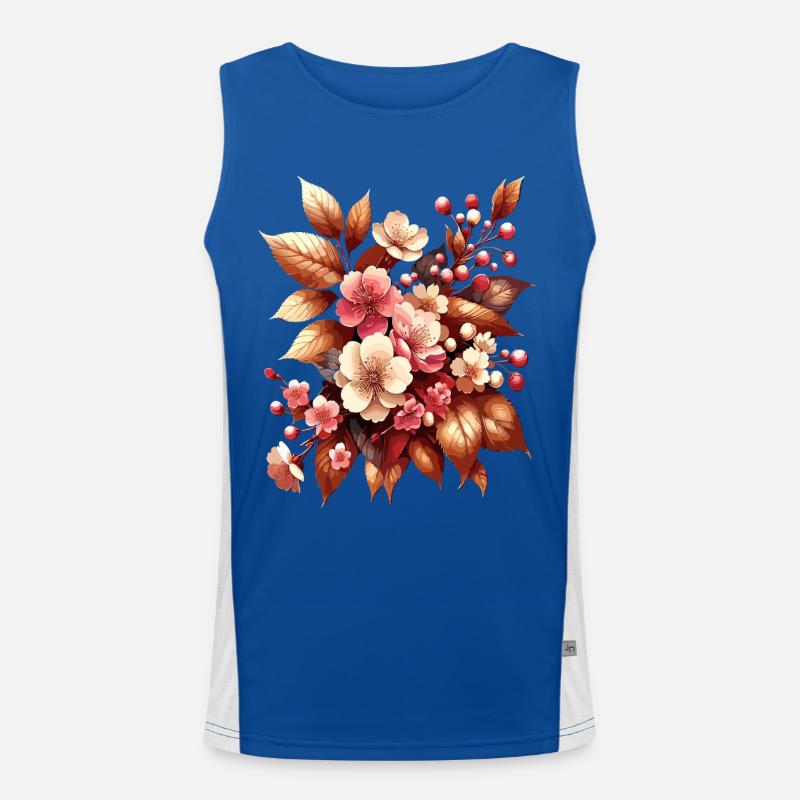 Boho Blumenstrauß Herbstblütenzauber Funktionelles Kontrast-Tank Top für Männer 