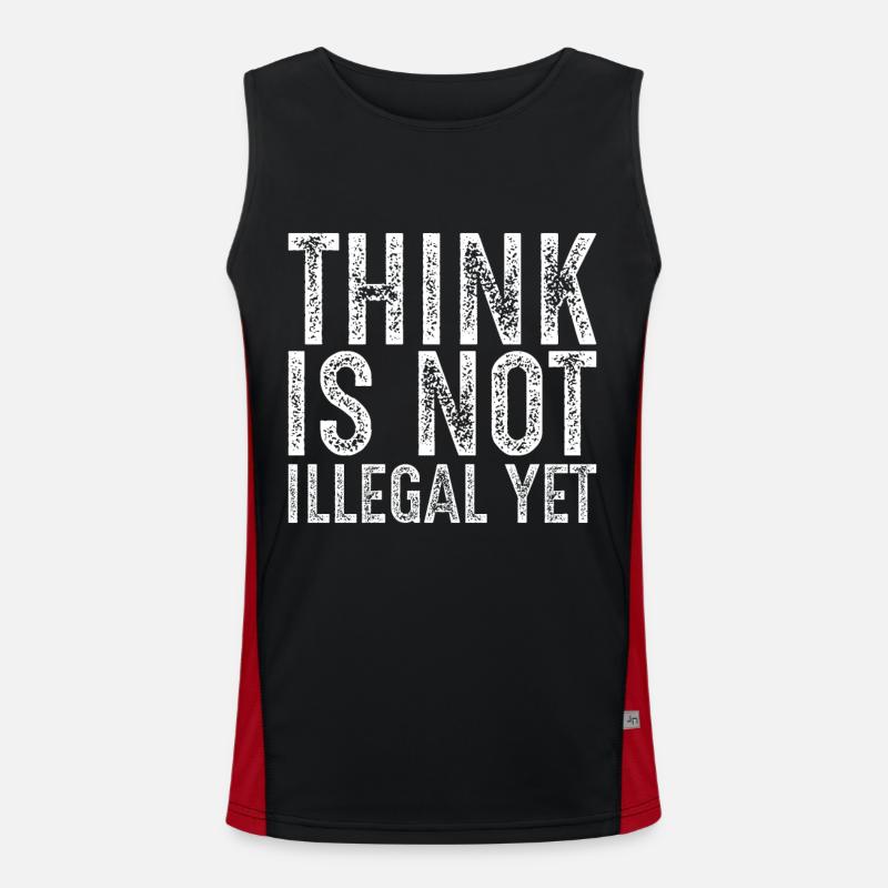 think is not illegal yet - Men's Functional Contrast Tank Top  - black/red