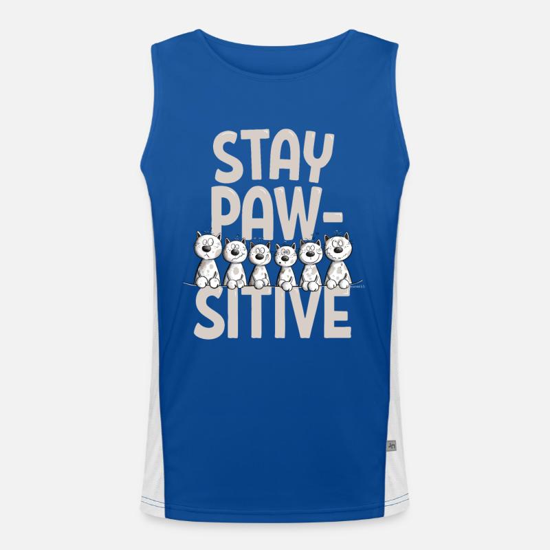 Stay Pawsitive Cats Équipe Chats Dire Débardeur respirant contrasté Homme 