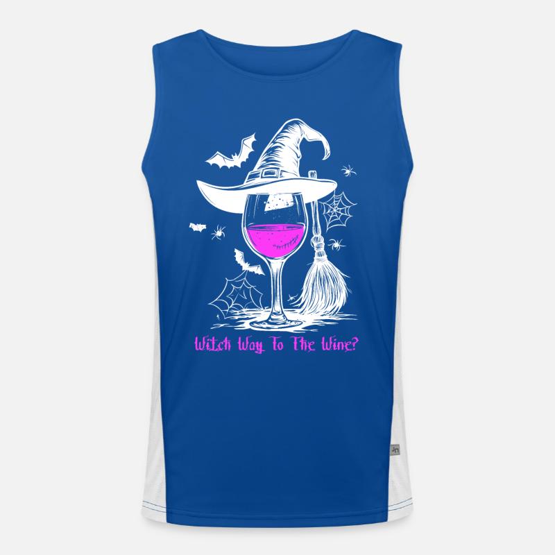 Wine Glass Witch Wine Halloween Wine Drinker Gift Men's Functional Contrast Tank Top 