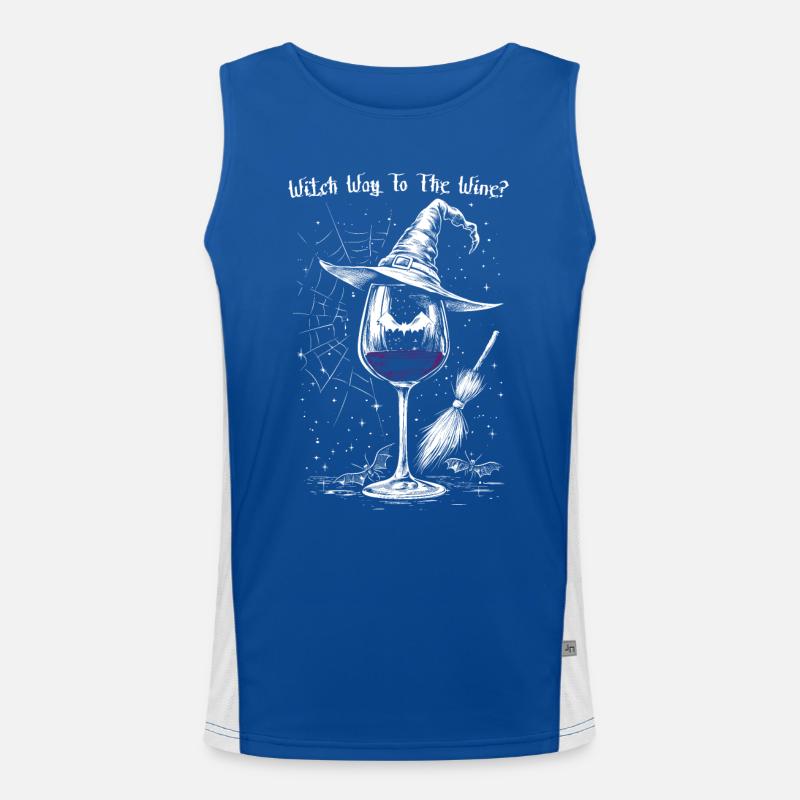 Wine Wine Glass Halloween Witch Wine Drinker Gift Men's Functional Contrast Tank Top 