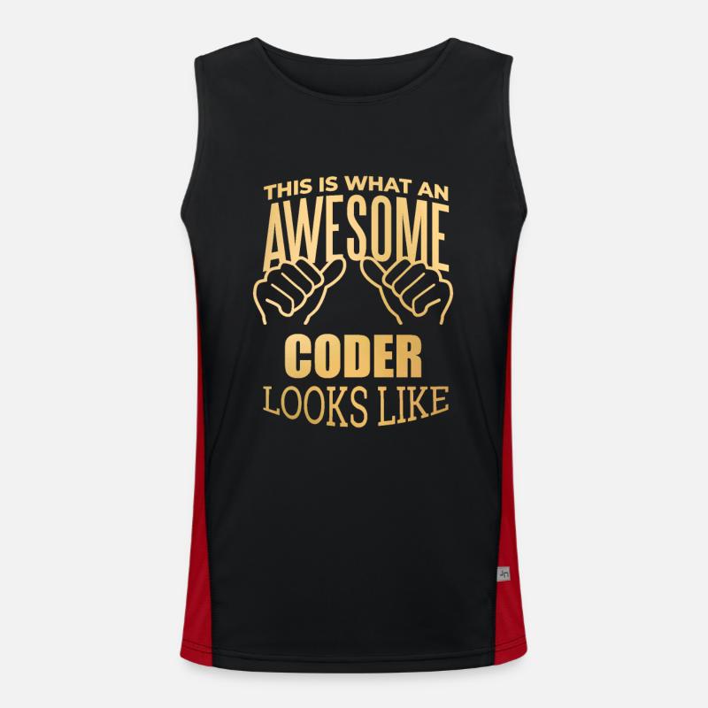 Coding Coding Coding - Men's Functional Contrast Tank Top  - black/red