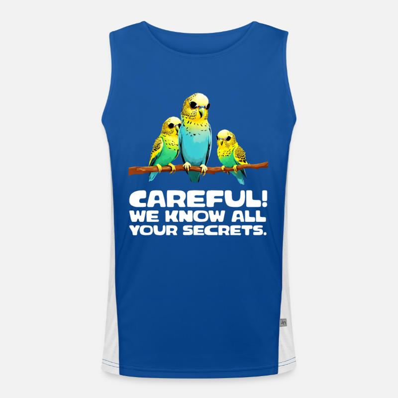 Careful - We know all your secrets Funktionelles Kontrast-Tank Top für Männer 