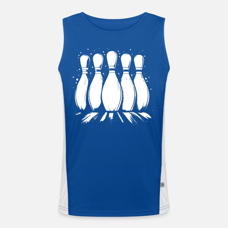 Bowling Pins Funktionelles Kontrast-Tank Top für Männer 