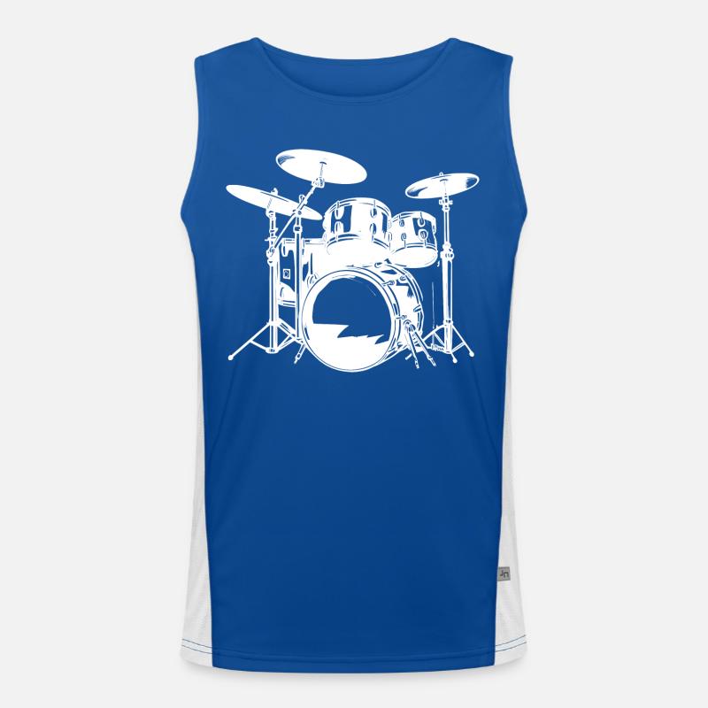 Drumkit Zeichnung Funktionelles Kontrast-Tank Top für Männer 