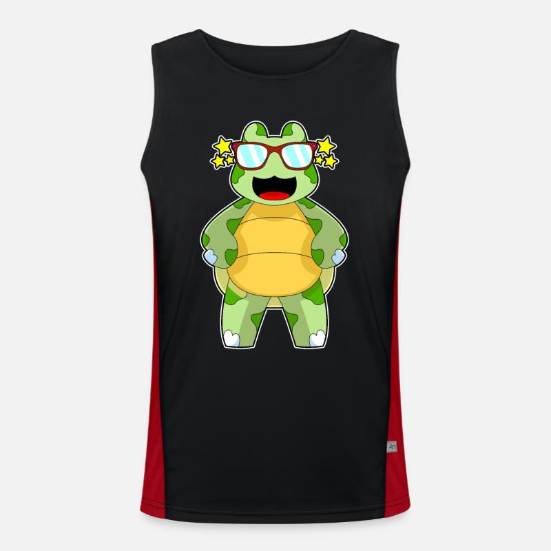 Turtle Sunglasses - Men's Functional Contrast Tank Top  - black/red
