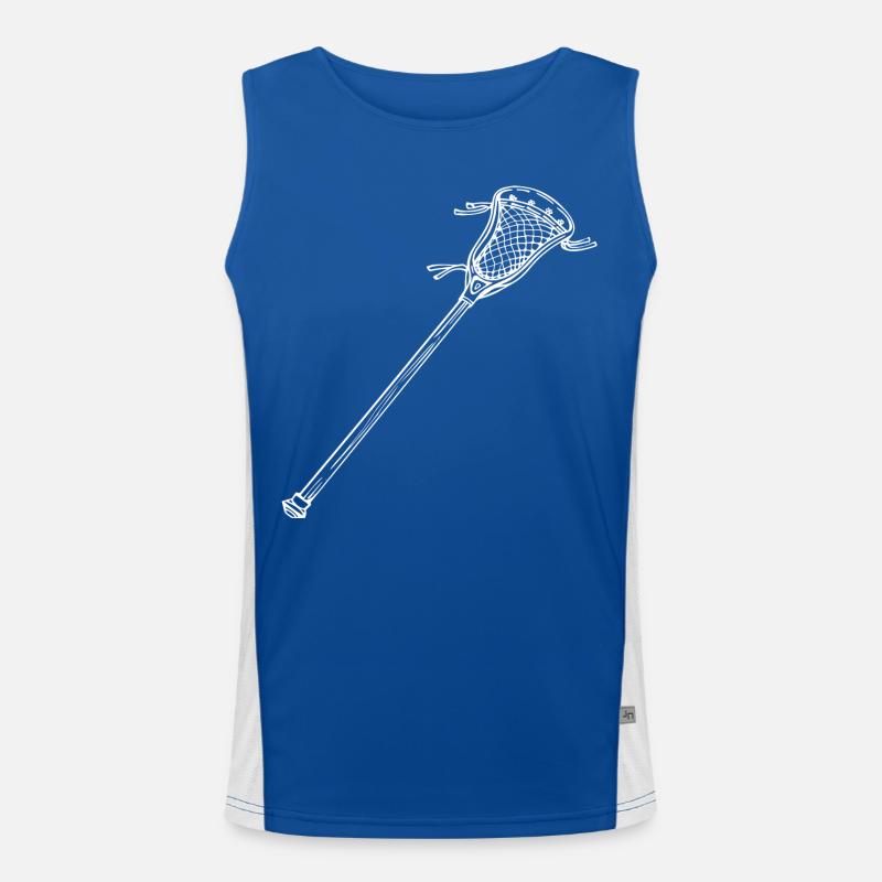 Lacrosse bat Drawing Men's Functional Contrast Tank Top 