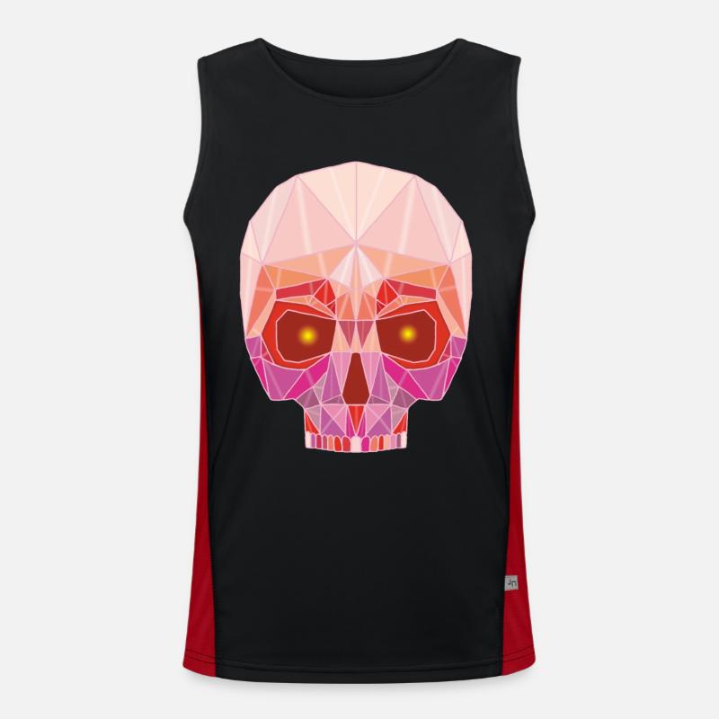 Ruby Skull - Men's Functional Contrast Tank Top  - black/red