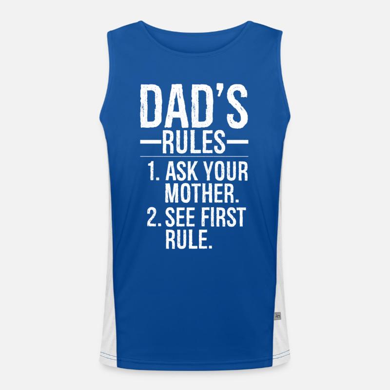 Papas Regeln frag deine Mutter Funktionelles Kontrast-Tank Top für Männer 